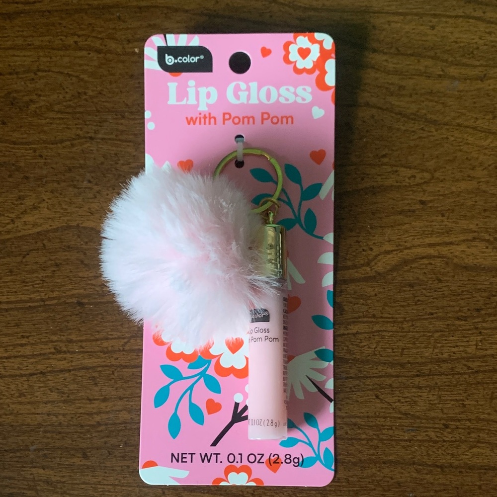 NWOT b color Lip Gloss with Pom Pom